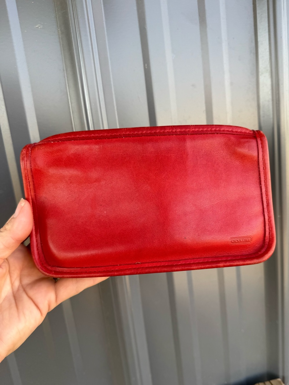 バッグ old coach chunky case red leather pouch Vintage Chunky